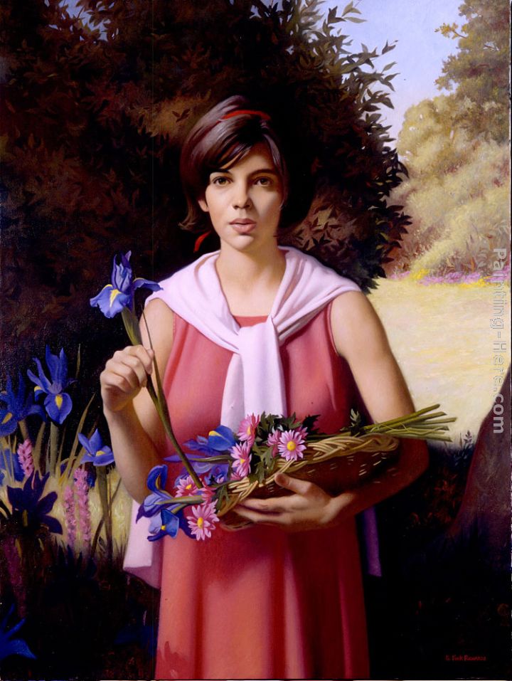 Flower Girl painting - Kirk Richards Flower Girl art painting